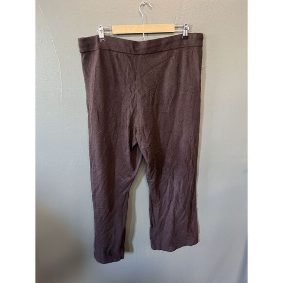 Gap Womens Brown Pull On Knit Cropped Ribbed Pants Wide Leg Size XL - Picture 2 of 3